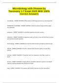 Microbiology with Disease by Taxonomy 1-7 Exam 2025 With 100&percnt; Correct Answers