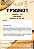 TPS2601 Assignment 3 &lpar;COMPLETE ANSWERS&rpar; 2025 - DUE 21 July 2025