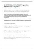 CHAPTER 11&colon; CIVIL RIGHTS questions well answered to pass