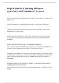 Digital Media & Society Midterm questions well answered to pass