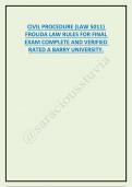 Florida Civil Practice &ndash; LAW 5011 &ndash; Barry University &ndash; Summer 2025 &ndash; Complete Final Exam Study Guide