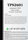 TPS2601 Assignment 3 &lpar;100&percnt; ANSWERS&rpar; 2025 - DUE 21 July 2025 