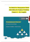TEST BANK For Management Global&comma; 15th Edition By Stephen P&period; Robbins&comma; Verified Chapters 1 - 18&comma; Complete Newest Version