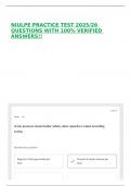 NIULPE PRACTICE TEST 2025&sol;26 QUESTIONS WITH 100&percnt; VERIFIED ANSWERS&excl;&excl;