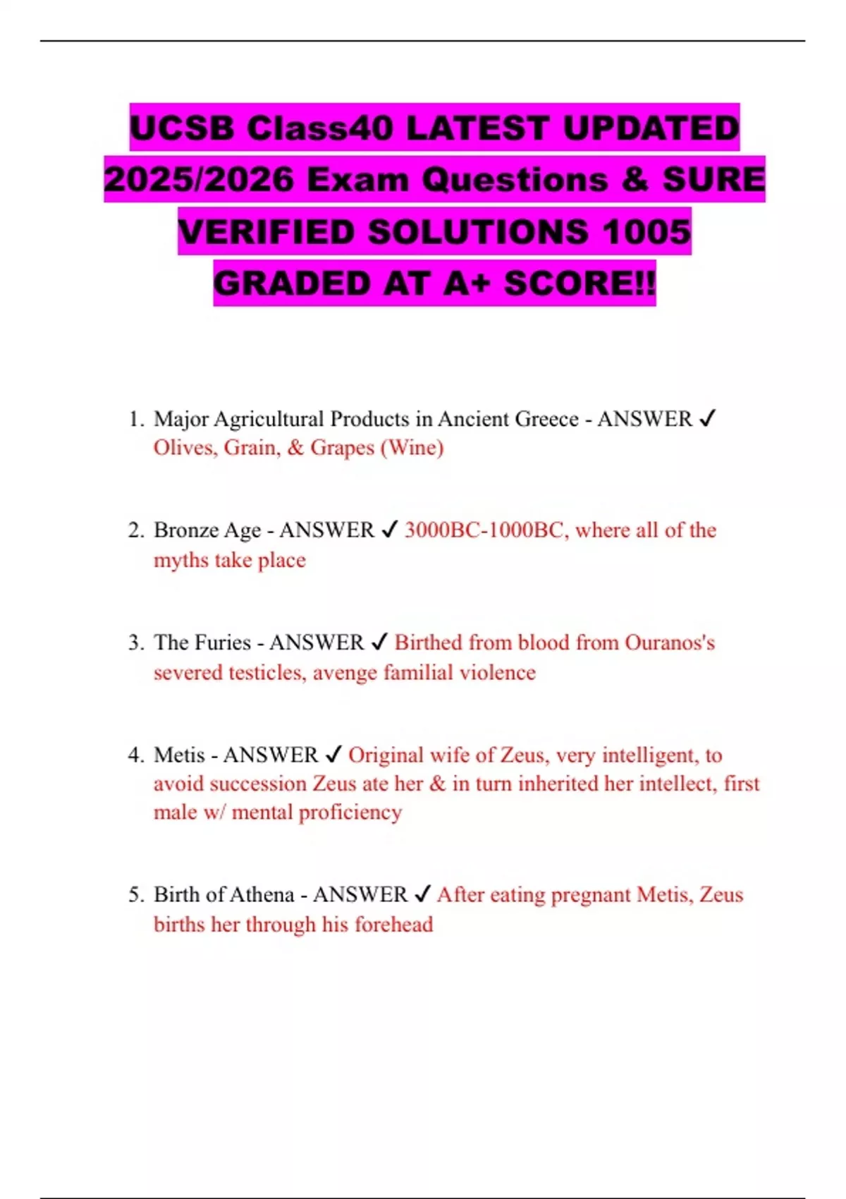 UCSB Class40 LATEST UPDATED 2025/2026 Exam Questions & SURE VERIFIED ...
