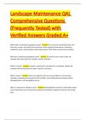 Landscape Maintenance QAL Comprehensive Questions &lpar;Frequently Tested&rpar; with Verified Answers Graded A&plus;