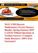 WGU &vert; C959 &vert;Discrete Mathematics I Exam Mastery Bundle&colon; Spring-Summer 2025 LATEST Official Questions & Verified Answers &vert; Complete Study Resource &vert; 100&percnt; Pass Guarantee&excl; 