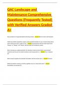 QAC Landscape and Maintenance Comprehensive Questions &lpar;Frequently Tested&rpar; with Verified Answers Graded A&plus;