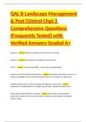 QAL B Landscape Management & Pest Control Chpt 4 Comprehensive Questions &lpar;Frequently Tested&rpar; with Verified Answers Graded A  Package Deal