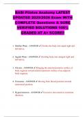 BASI Pilates Anatomy LATEST UPDATED 2025&sol;2026 Exam WITH COMPLETE Questions & SURE VERIFIED SOLUTIONS 100&percnt; GRADED AT A&plus; SCORE&excl;&excl;