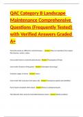 QAC Category B Landscape Maintenance Comprehensive Questions &lpar;Frequently Tested&rpar; with Verified Answers Graded A&plus;