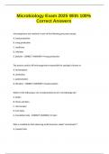 Microbiology Exam 2025 With 100&percnt; Correct Answers