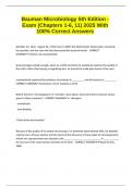 Bauman Microbiology 5th Edition - Exam &lpar;Chapters 1-6&comma; 11&rpar; 2025 With 100&percnt; Correct Answers