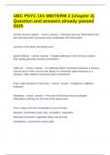 UBC PSYC 101 MIDTERM 2 &lpar;chapter 3&rpar; Question and answers already passed 2025 