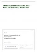 CBSP&sol;CBSP TEST QUESTIONS 2025 WITH 100&percnt; CORRECT ANSWERS&excl;&excl;