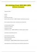 Microbiology Exam 2025 With 100&percnt; Correct Answers