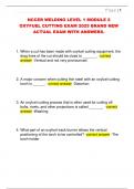 NCCER WELDING LEVEL 1 MODULE 2  OXYFUEL CUTTING EXAM 2025 BRAND NEW  ACTUAL EXAM WITH ANSWERS&period;
