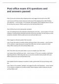Post office exam 474 questions and and answers passed