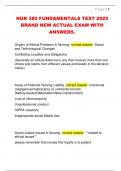 NUR 380 FUNDAMENTALS TEST 2025  BRAND NEW ACTUAL EXAM WITH  ANSWERS&period;