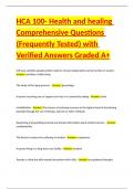 HCA 100 Comprehensive Questions &lpar;Frequently Tested&rpar; with Verified Answers Graded A  Package Deal