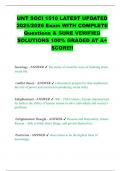 UNT SOCI 1510 LATEST UPDATED 2025&sol;2026 Exam WITH COMPLETE Questions & SURE VERIFIED SOLUTIONS 100&percnt; GRADED AT A&plus; SCORE&excl;&excl;