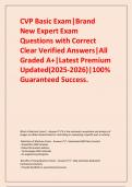 CVP Basic Exam&vert;Brand New Expert Exam Questions with Correct Clear Verified Answers&vert;All Graded A&plus;&vert;Latest Premium Updated&lpar;2025-2026&rpar;&vert;100&percnt; Guaranteed Success&period;