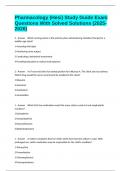 Pharmacology &lpar;Hesi&rpar; Study Guide Exam Questions With Solved Solutions &lpar;2025-2026&rpar;