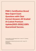 PSM-1 Certification Brand New Expert Exam Questions with Clear Correct Answers All Graded A&plus;&vert;Latest Premium Update&lpar;2025-2026&rpar;&vert;100&percnt; Guaranteed Success&period;