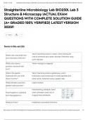 Straighterline Microbiology Lab BIO250L Lab 3 Structure & Microscopy &vert;ACTUAL EXAM QUESTIONS WITH COMPLETE SOLUTION GUIDE &lpar;A&plus; GRADED 100&percnt; VERIFIED&rpar; LATEST VERSION 2025&excl;&excl;