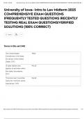 University of Iowa- Intro to Law Midterm 2025 COMPREHENSIVE EXAM QUESTIONS &vert;FREQUENTLY TESTED QUESTIONS &vert;RECENTLY TESTING REAL EXAM QUESTIONS&vert;VERIFIED SOLUTIONS &lpar;100&percnt; CORRECT&rpar;
