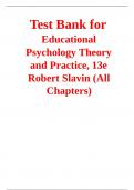 Test Bank for  Educational  Psychology Theory and Practice&comma; 13e  Robert Slavin &lpar;All Chapters&rpar; 