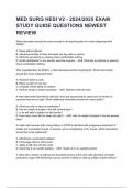 MED SURG HESI V2 - 2024&sol;2025 EXAM STUDY GUIDE QUESTIONS NEWEST REVIEW