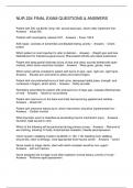NUR 224 FINAL EXAM QUESTIONS & ANSWERS