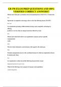 GB 370 EXAM PREP QUESTIONS AND 100&percnt; VERIFIED CORRECT ANSWERS&excl;&excl;