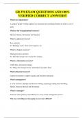 GB 370 EXAM QUESTIONS AND 100&percnt; VERIFIED CORRECT ANSWERS&excl;&excl;