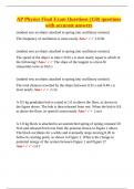 AP Physics &ndash; Final Exam Questions with Verified Answers &vert; Mechanics&comma; Electricity&comma; Waves & Thermodynamics