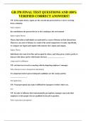 GB 370 FINAL TEST QUESTIONS AND 100&percnt; VERIFIED CORRECT ANSWERS&excl;&excl;