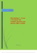 Microbiology 1 &ndash; Exam 2 Test Bank &vert; Verified Questions and Answers &vert; Complete Study Resource for College-Level Microbiology &lpar;2025&rpar;