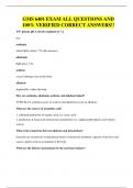 GMS 6401 EXAM ALL QUESTIONS AND 100&percnt; VERIFIED CORRECT ANSWERS&excl;&excl;