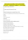 GMS 6401 EXAM PRACTICE QUESTIONS AND 100&percnt; VERIFIED CORRECT ANSWERS&excl;&excl;
