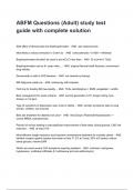ABFM Questions &lpar;Adult&rpar; study test guide with complete solution