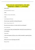 PAPA EXAM 3 QUESTIONS AND 100&percnt; VERIFIED CORRECT ANSWERS&excl;&excl;
