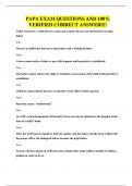 PAPA EXAM QUESTIONS AND 100&percnt; VERIFIED CORRECT ANSWERS&excl;&excl;