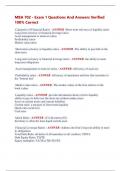 MBA 702 - Exam 1 Questions And Answers Verified  100&percnt; Correct 