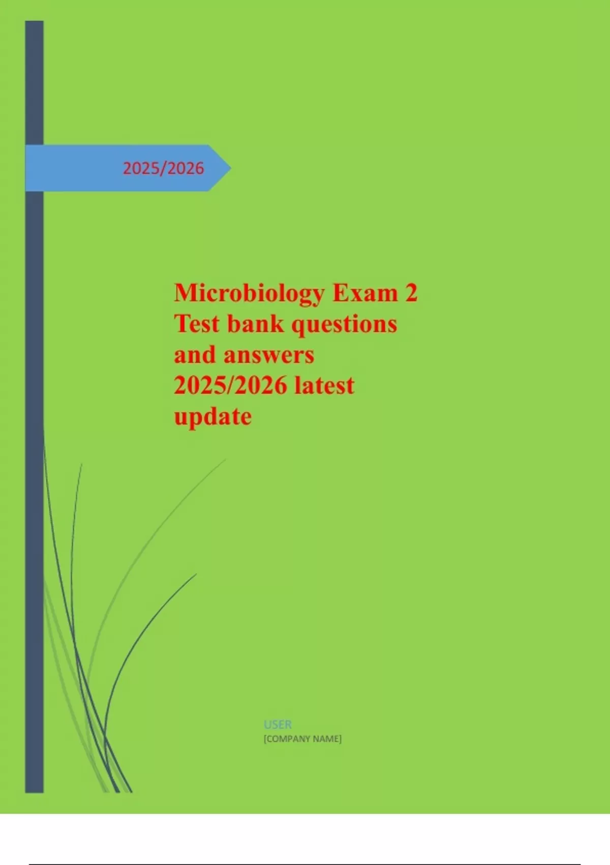 Microbiology Exam 2 Test bank questions and answers 2025/2026 latest ...