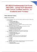 RN HESI Fundamentals Exit Exam 2025&sol;2026 &ndash; Actual NGN Questions with Correct Verified Answers &vert; A&plus; Graded &lpar;Latest Version&rpar;