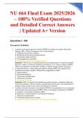 NU 664 Final Exam 2025&sol;2026 &ndash; 100&percnt; Verified Questions and Detailed Correct Answers &vert; Updated A&plus; Version