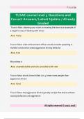 TLSAE course level 3 Questions and  Correct Answers&sol; Latest Update &sol; Already  Graded