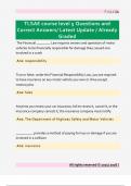 TLSAE course level 5 Questions and  Correct Answers&sol; Latest Update &sol; Already  Graded 