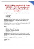 HESI RN Pharmacology Exit Exam 2025&sol;2026 &ndash; NGN Proctored actual Questions &lpar;55 Verified&rpar; &vert; Already Graded A&plus;